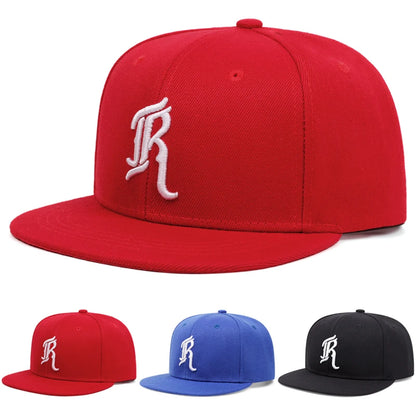 Fashionable Simple Flat Brimmed Hat JR Embroidered Street Dance Hip Hop