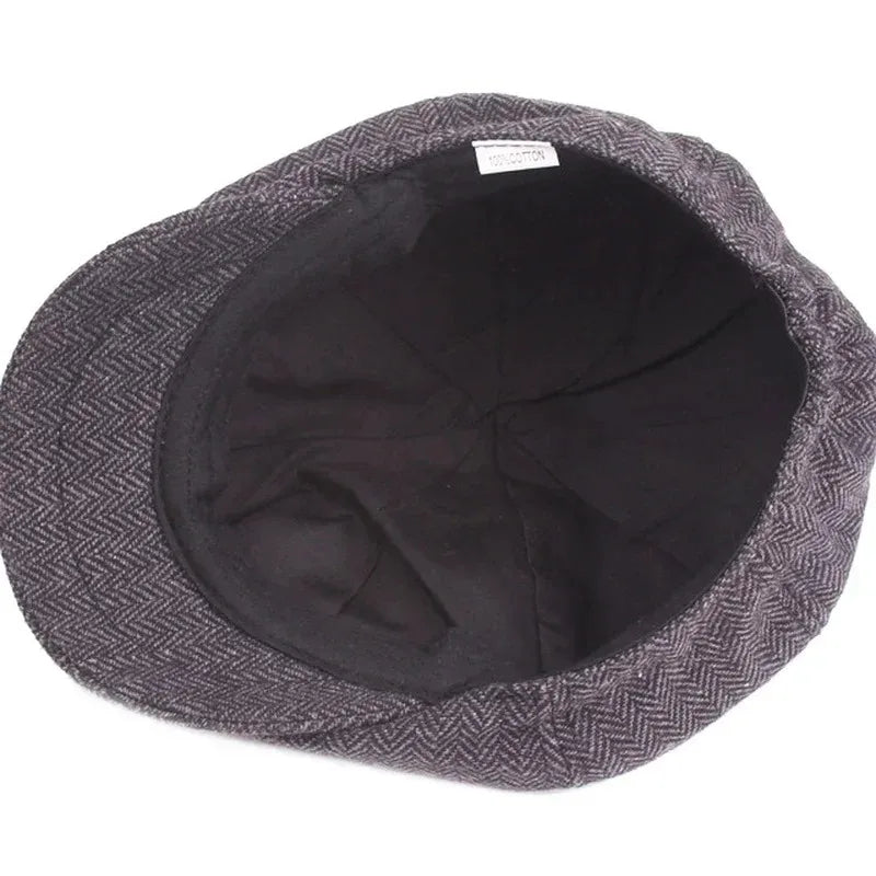 Newsboy Hat Men Beret Peaked Hat Wool Celebrity Caps