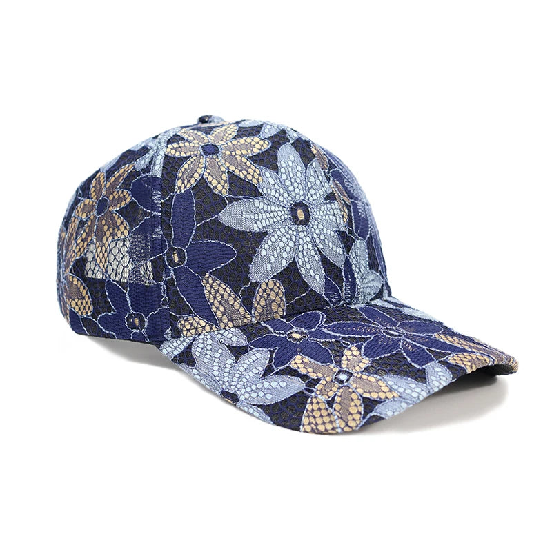 Women Lace Flower Baseball Caps Adult