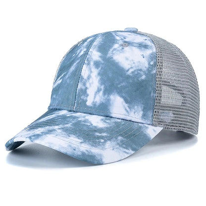 New Fashion Women Tie Dye Cap Multicolor Irregular Print Baseball Cap