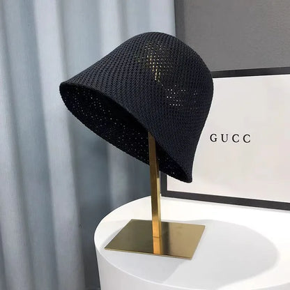Bucket Hats Woman Summer Hollow Out Thin Sun Protection Hat