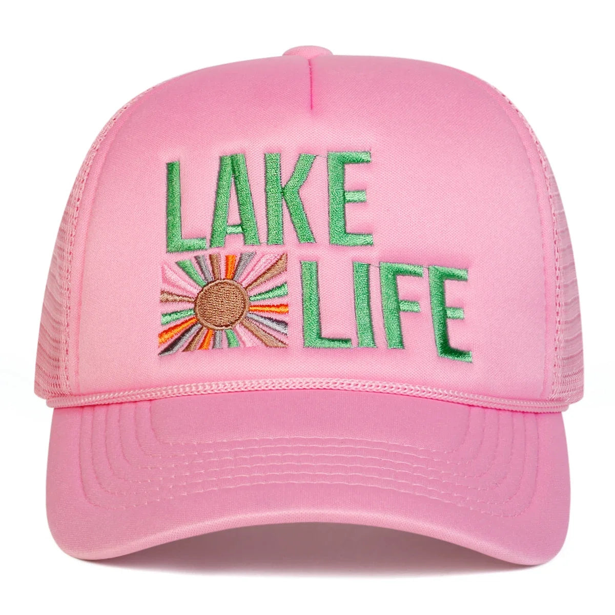 Unisex Lake Life Letter Embroidery Baseball Net Caps Spring and Summer