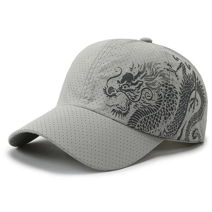 Style Dragon Print Baseball Cap Quick-Dry Outdoor Sun Hat