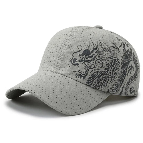 Style Dragon Print Baseball Cap Quick-Dry Outdoor Sun Hat