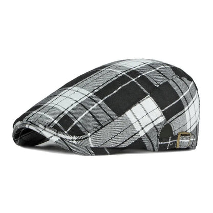2022 Four Seasons Polyester Plaid Newsboy Caps