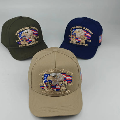 USA 250th Anniversary Eagle Print Hat Baseball Cap