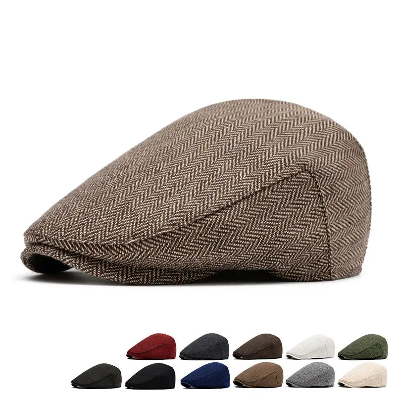 2024 Autumn And Winter Polyester Solid Warm Newsboy Caps