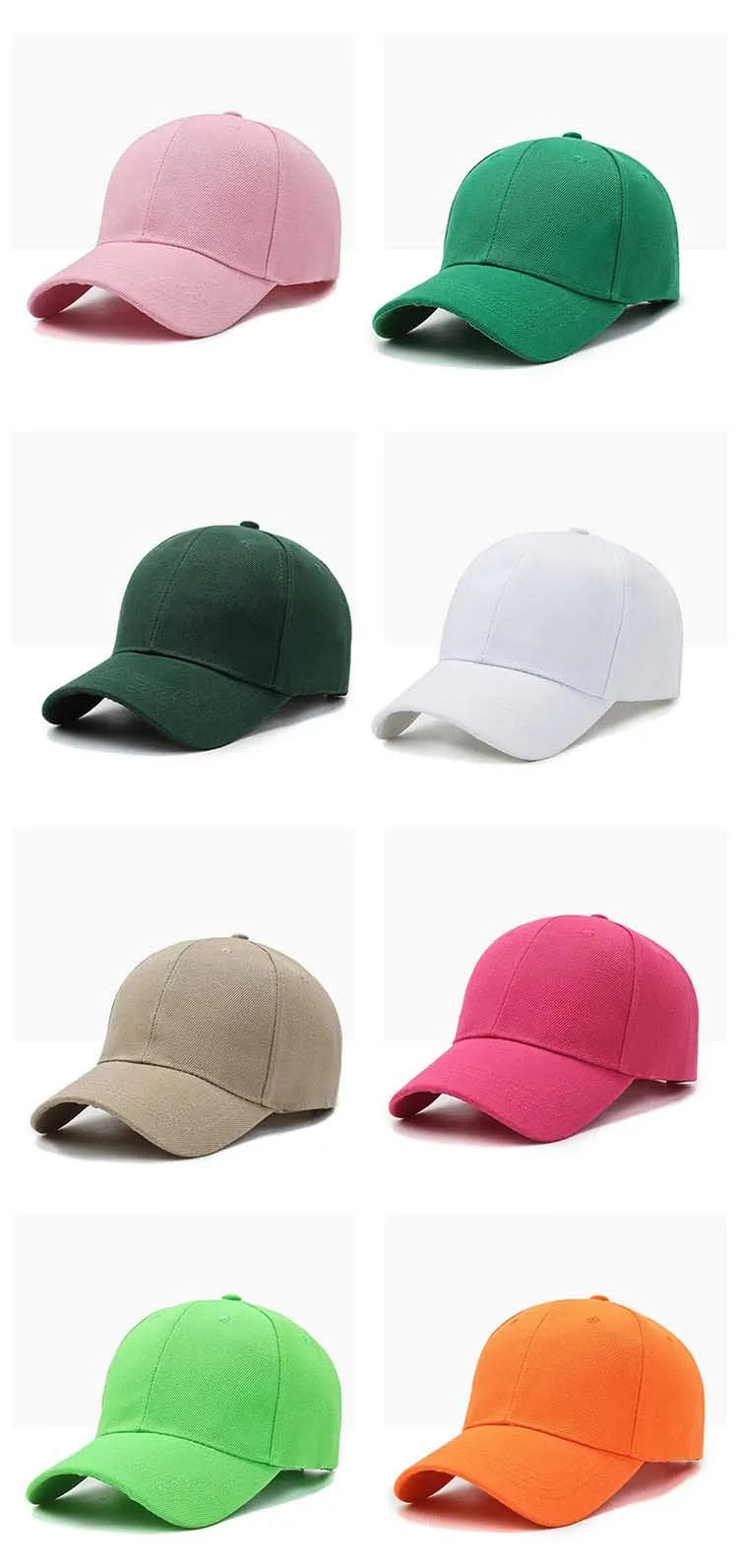 Unisex Cap Casual Plain Baseball Cap Adjustable Snapback Hats Hip Hop Cap Street Dad Hat
