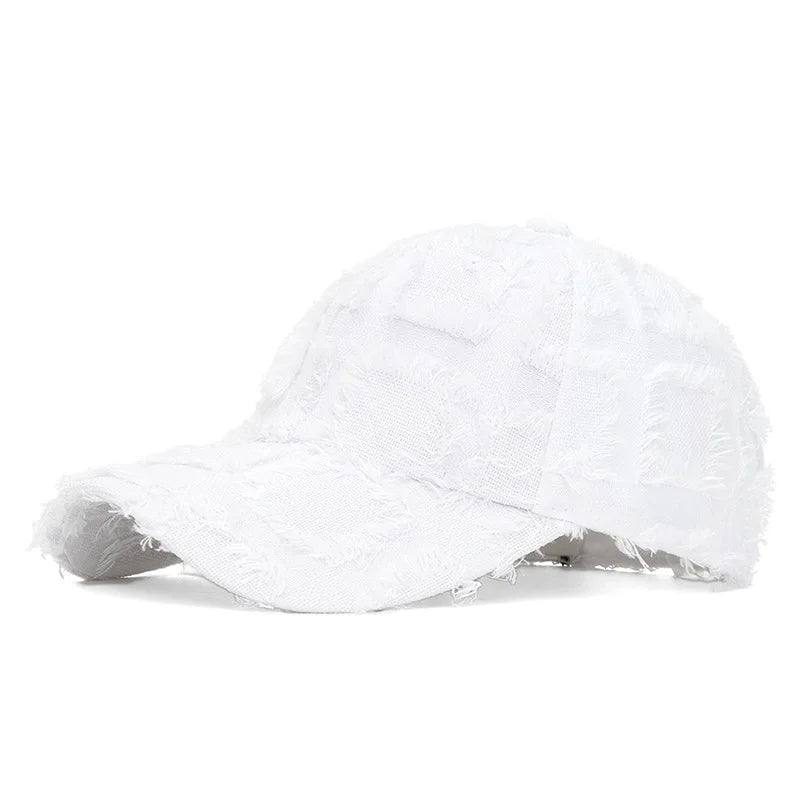 Harajuku Distressed Patchwork Baseball Cap