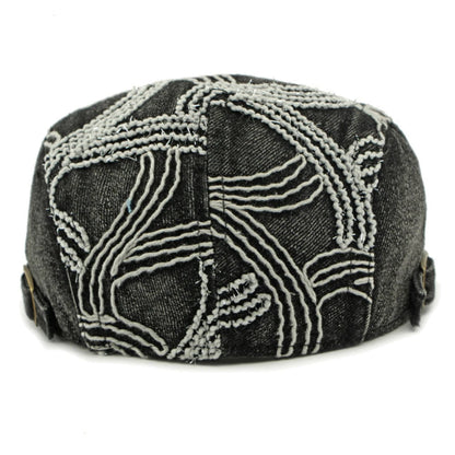Vintage Artist Painter Beret Hat Male Female Adjustable Denim Beret Cap