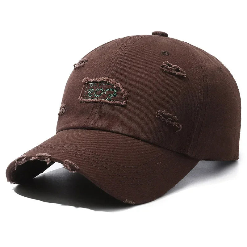Unisex Distressed Letter Baseball Cap Spring Fall Outdoor