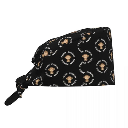 Nurse Hats Team Punch Funny Monkey Working Cap For Men Women