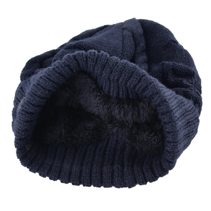 Winter Beanies Men Knitted Skull Pattern Solid Color Hat With Metal Skulls