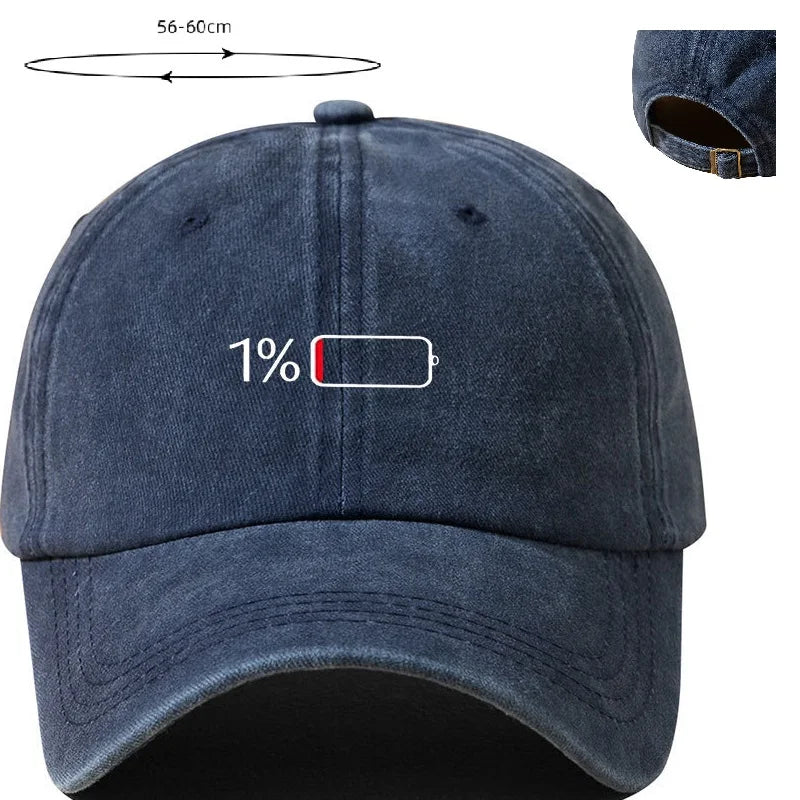 Washed Baseball Cap Print Adjustable Hat