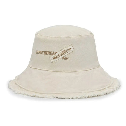 Women Outdoor Sunscreen Bucket Hat Cotton Sun Caps Fisherman Cap