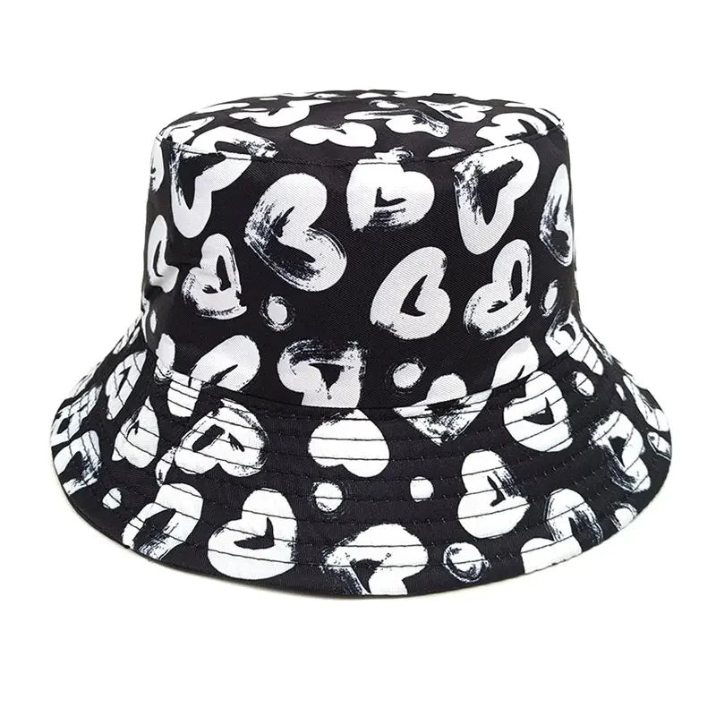 Four Seasons Polyester Cartoon Love Print Bucket Hat
