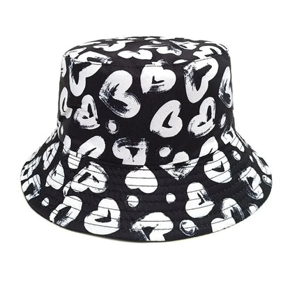 Four Seasons Polyester Cartoon Love Print Bucket Hat