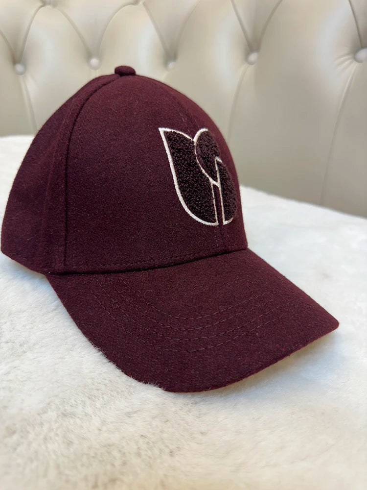 Autumn And Winter Wool Blended Baseball Cap For Women