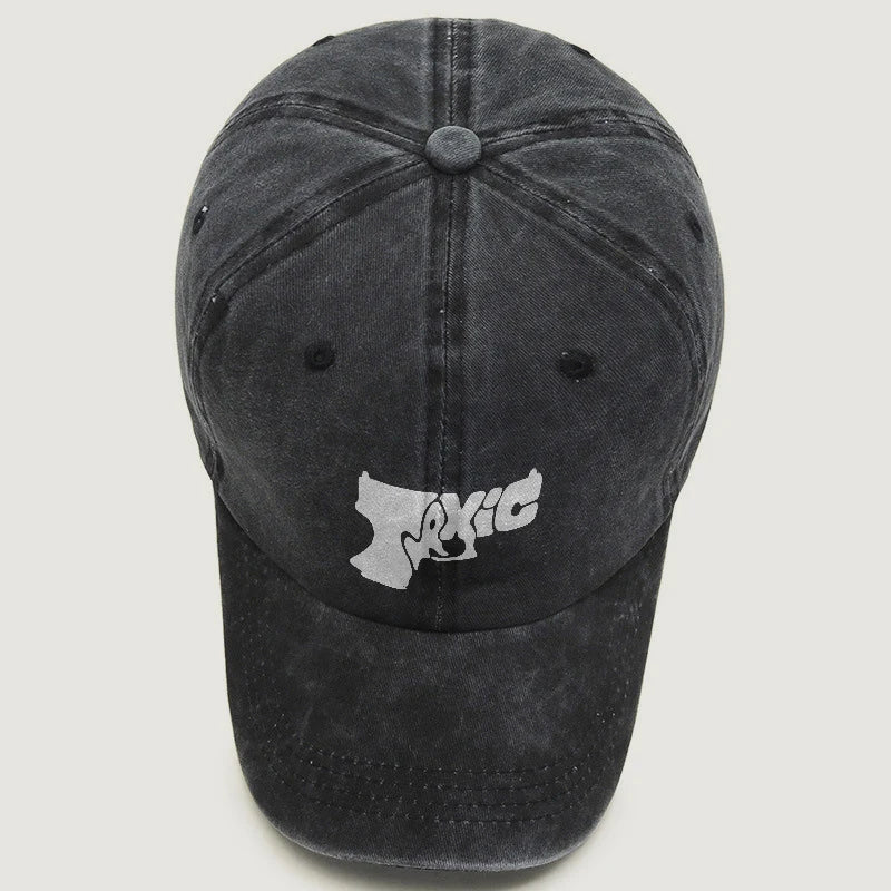 Graffiti Letter Graphic Washed Canvas Baseball Cap Vintage Adjustable Sun Hat