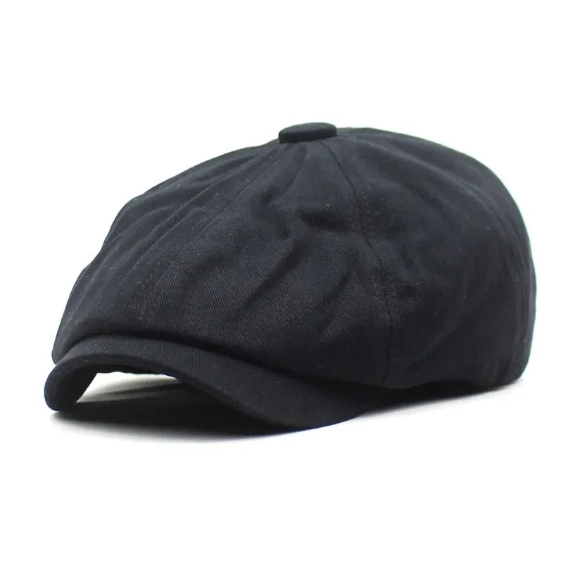 Spring And Summer Solid Cotton Newsboy Caps Men Flat Peaked Cap