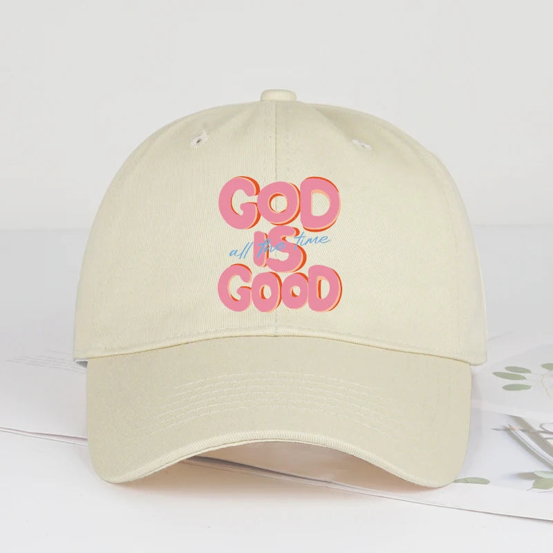"God Is Good All The Time" Printed Multi-color Baseball Cap For Men Women