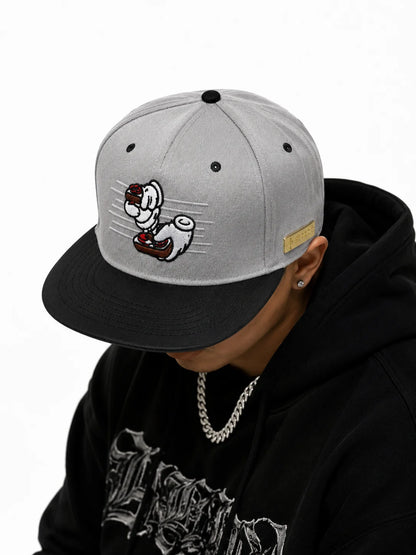 Embroidered Gaming Joystick Flat Brim Snapback Hat