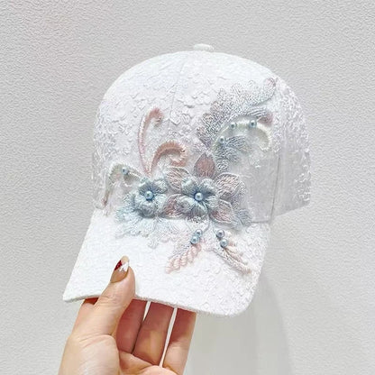 Spring And Summer Lace Appliqué Baseball Cap For Women