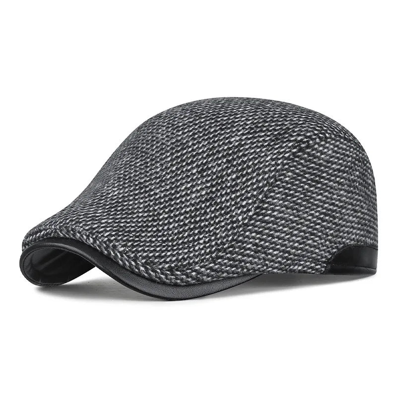 Winter Unisex Duckbill Hat With Ear Flaps Adjustable Snap Closure