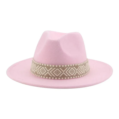 Panama Hat Western Cowboy Hats For Women Solid Big Brim Casual Fedoras Men Women