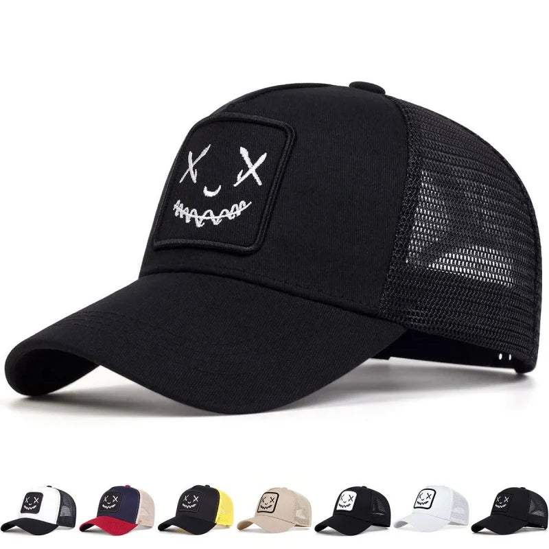 Men Women Smile Face Embroidery Baseball Caps