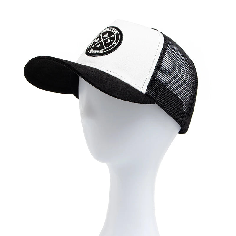 Circular leather label Summer Men Mesh Baseball Cap For Women
