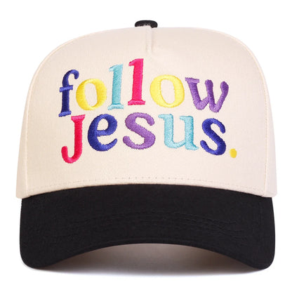 Unisex Follow Jesus Letter Embroidery Baseball Caps Spring and Autumn