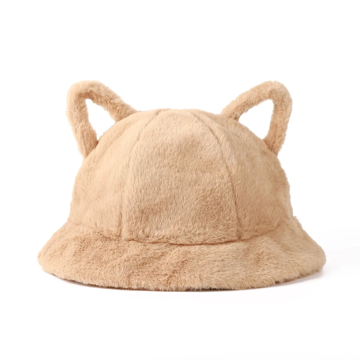 Women's Bucket Hat Winter Cute Cat Ear Plush Fisherman Cap