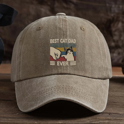 Best Cat Dad Hat with Claw Print and Cat Pattern Buckle Design Suitable for Outdoor Activities, Travel, Fun Styling