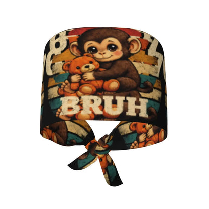 Nurse Hats Team Punch Funny Monkey Working Cap For Women And Men