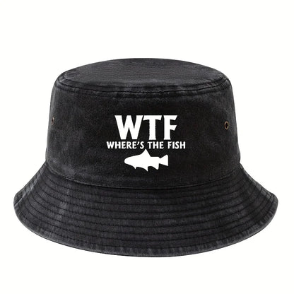 Male and Female Outdoor Fishing Fisherman Hat Where's The Fish Print
