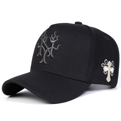 Unisex Branch Cross Embroidery Baseball Caps Spring and Autumn Outdoor Casual Hats Sunscreen Hat Sports Cap