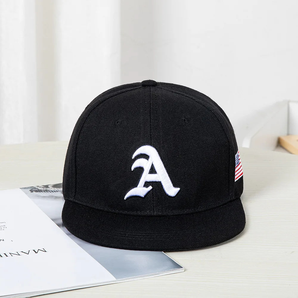 Hip Hop Style Baseball Cap With A Flat Top Color Patching Letter Embroidery Suitable For Both