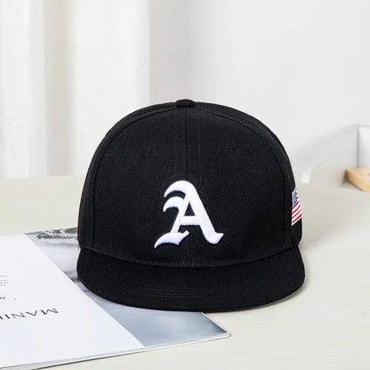 Hip Hop Style Baseball Cap With A Flat Top Color Patching Letter Embroidery Suitable For Both