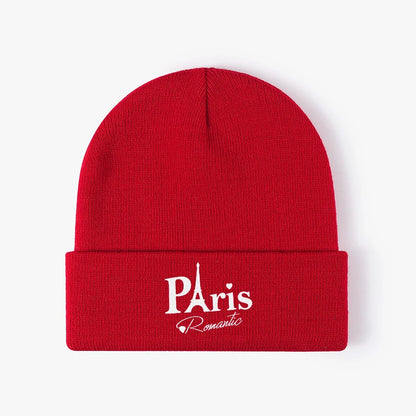 Paris Romantic Warm Knit Beanie Hat Stylish Winter Cuffed Cap