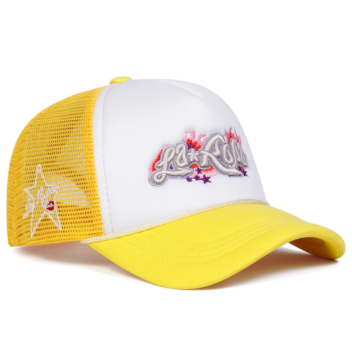 Unisex LaRona Flame Embroidery Baseball Net Caps Spring and Summer