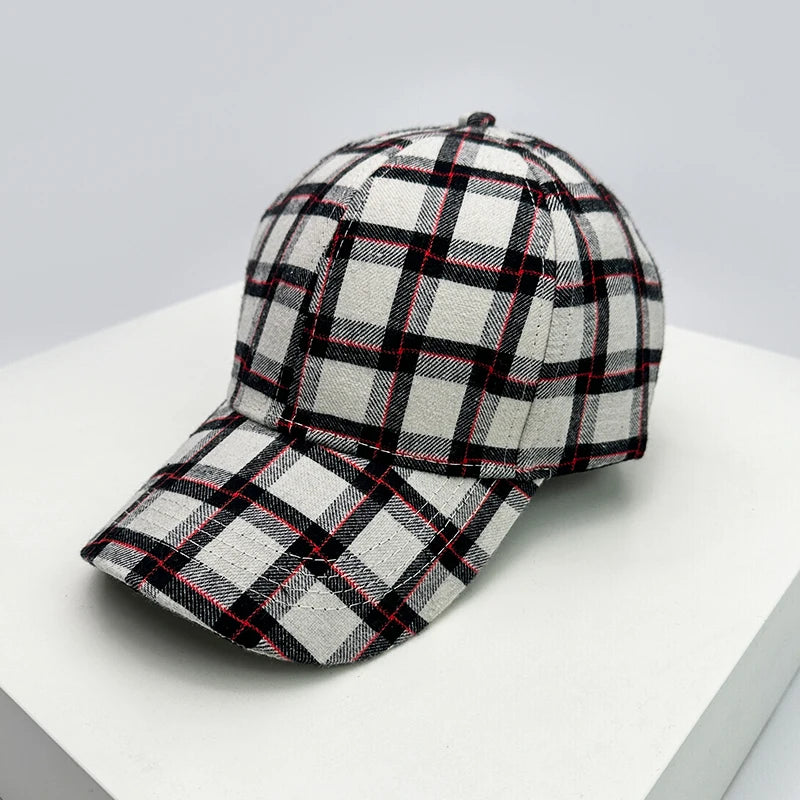 New Men Women Check Houndstooth Color Block Baseball Hats