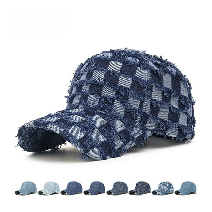 Korean Tie Dye Denim Baseball Cap, Men's And Women's