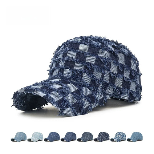 Korean Tie Dye Denim Baseball Cap, Men's And Women's