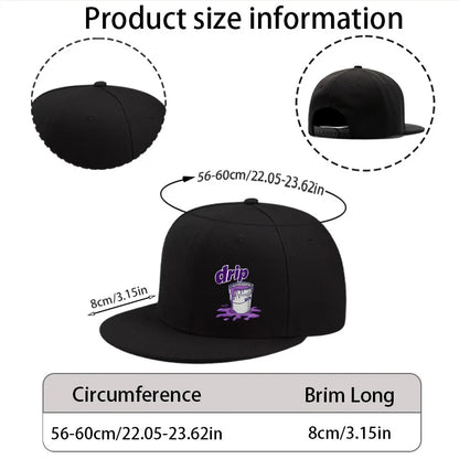Simple Drip Purple Graffiti Pattern  Casual Fashion American Flat Unisex Street Trendy Hip Hop Street Dance Hat