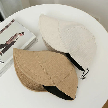 Women's Solid Color Bucket Hat, Sunscreen Outdoor