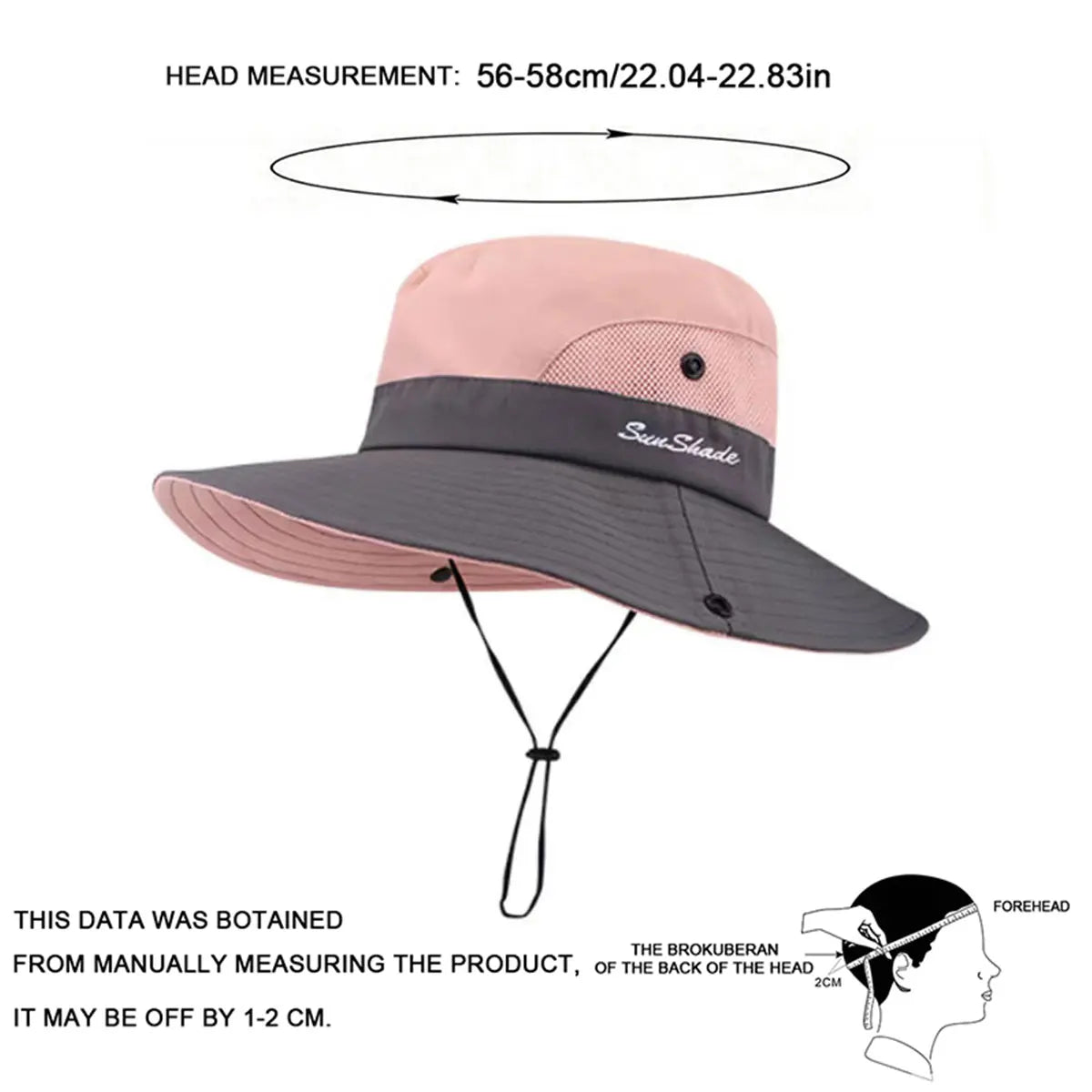 Women Large Brim With Leaking Ponytail Quick Drying Bucket Hats