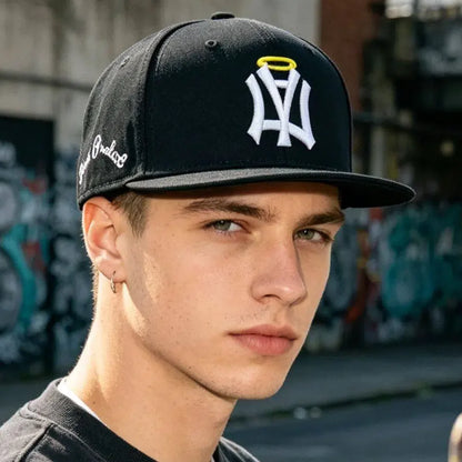 Unisex Fitted Flat Bill Cap Snapback Hat