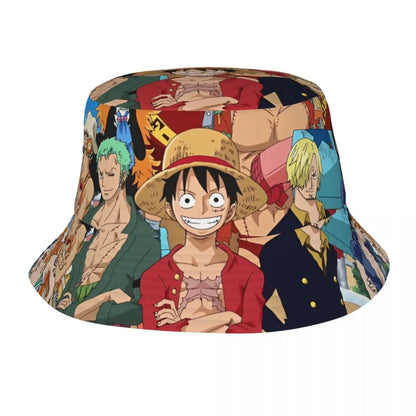 Japan Anime Zoro Luffy Skull Bucket Hats for Women Men Summer