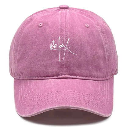 Washed Cotton Snapback Baseball Hat Artistic Text Relax Snapback Hat